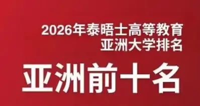 2026泰晤士高等教育亚洲大学排名正式公布，看看有没有你的学校
