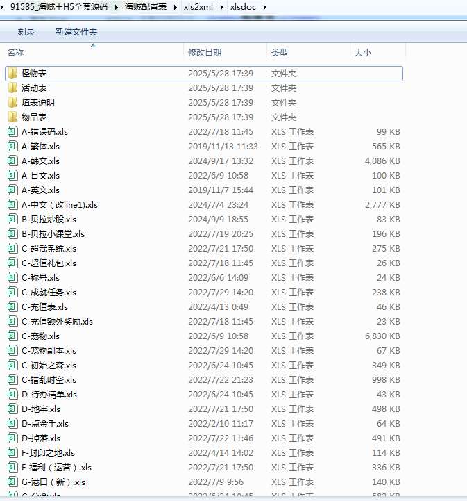 海贼王H5全套源码(前端 后端 表格)